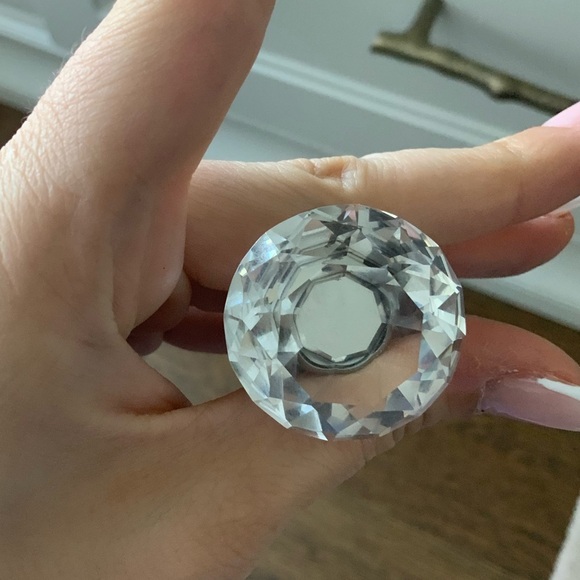 Crystal Diamond Shaped Silver Drawer Dresser Knobs Pulls Handles Set Bundle NEW - Picture 12 of 14